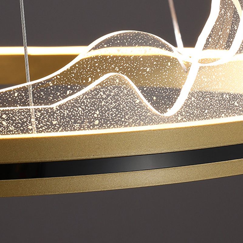 Orbicular Hanging Ceiling Light, Luxurious Acrylic Single Light Hanging Light Fixtures in Gold