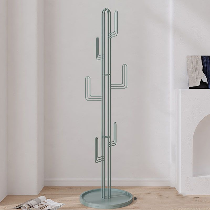 Unique Hall Tree Cactus Shape Metal Single Rod Hall Tree and Hook Coat Hanger