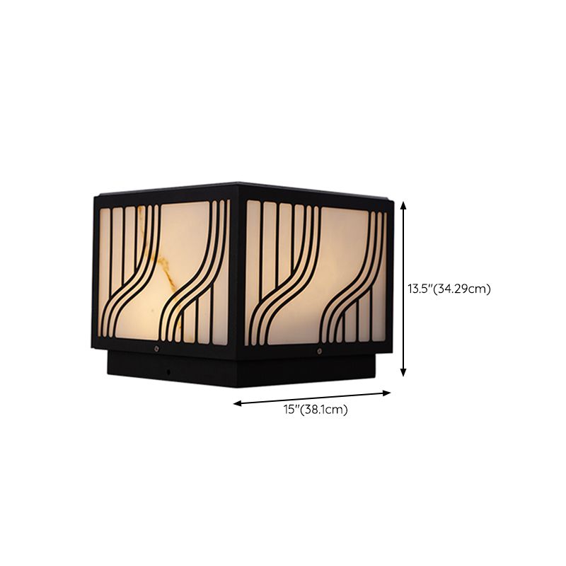 Modern LED Pillar Light Black Solar Lighting Fixture for Garden