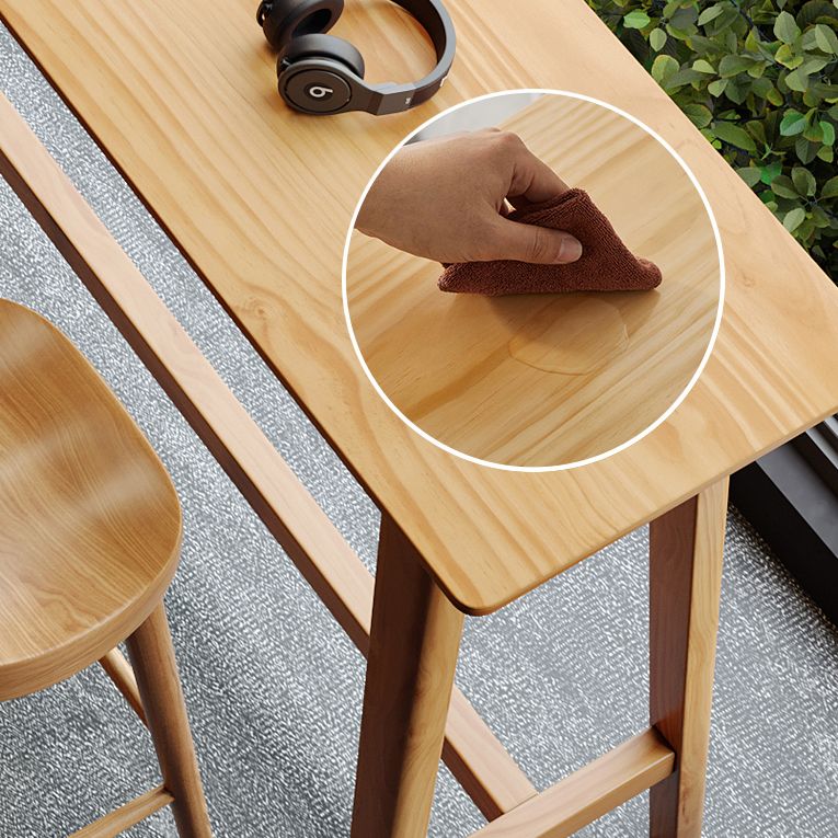 Rectangle Bar Pub Table Set 1/4 Pcs Solid Wood Bar Table and Backless Stools