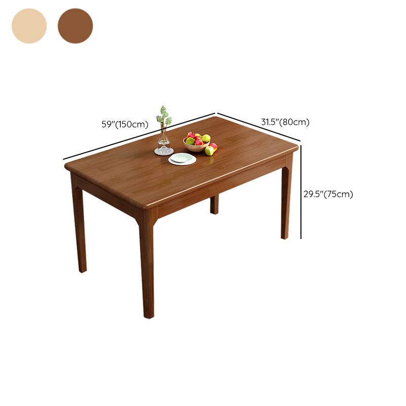 Dining Room Kitchen Table Rubberwood Solid Wood Dining Table
