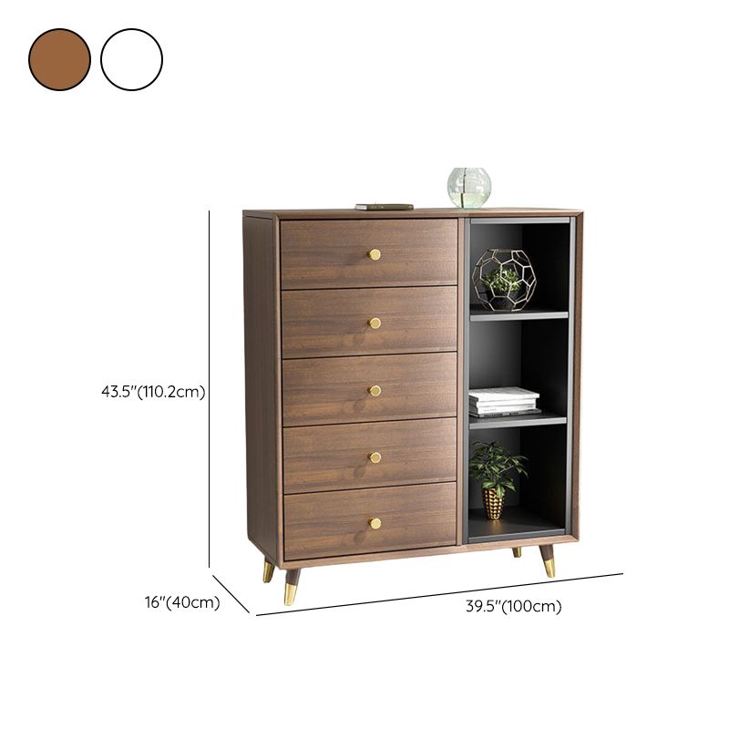 Engineered Wood Glam Chest Bedroom Storage Chest with Drawers