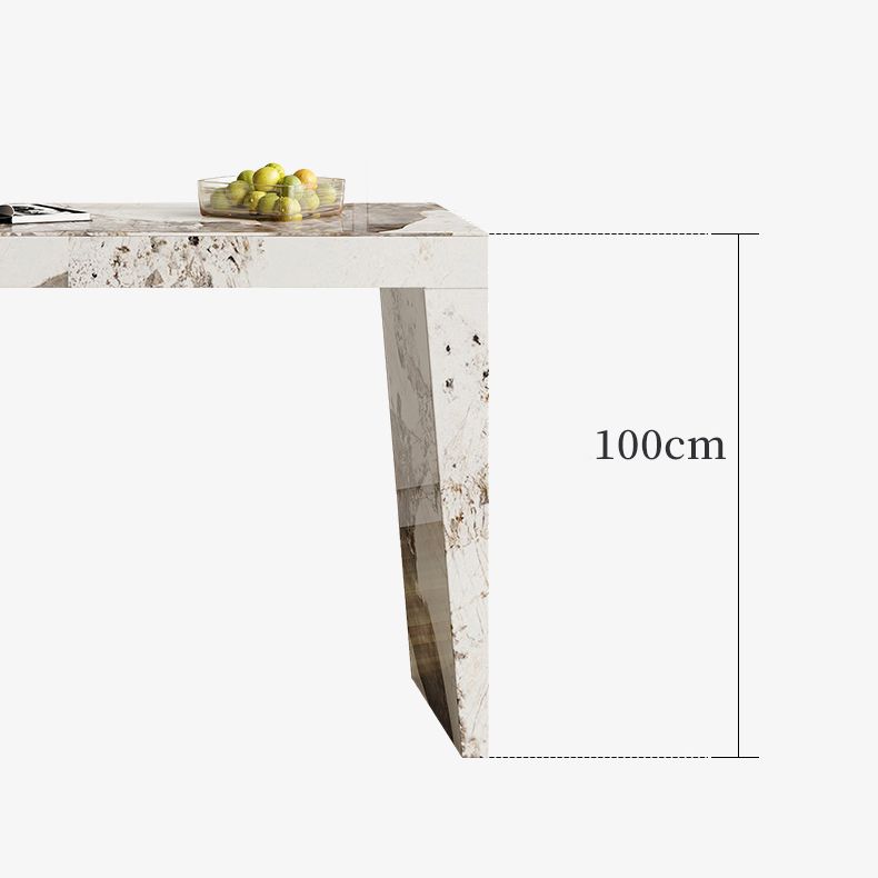 1/3 Pieces Glam Style Rectangle Sintered Stone Counter Table with High Stools