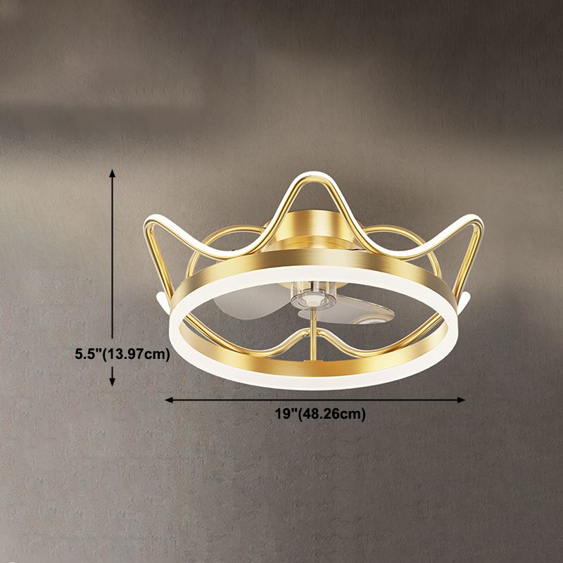 Éclair de ventilateur de plafond de style moderne Éclairage de ventilateur de plafond en métal pour chambre à coucher