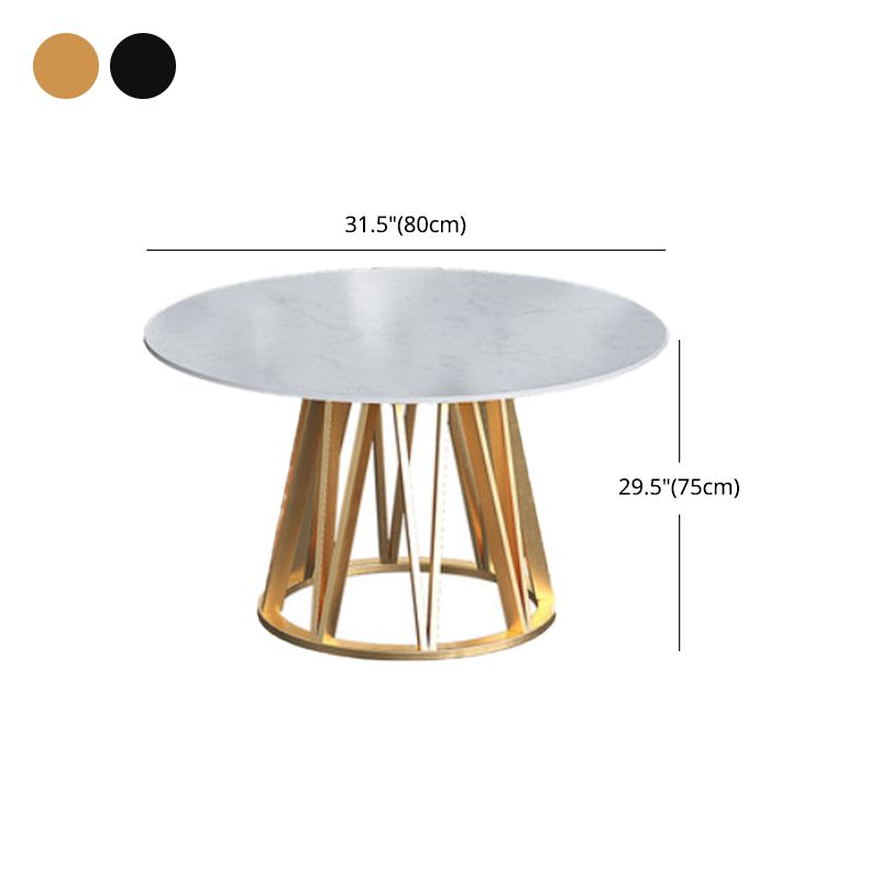 Glam 1/2/6/7 Pieces Dining Set Round Stone Dining Table for Dining Room