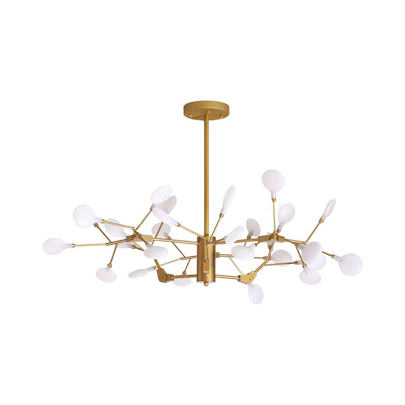Rama de árbol Metal Handelier Costilería de techo de oro LED simple para comedor para comedor