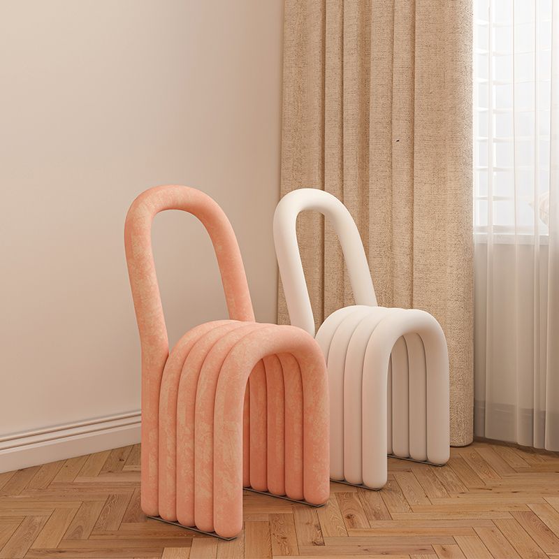 Modern Style Side Chair Velvet Open Back Armless Dining Chair for Home