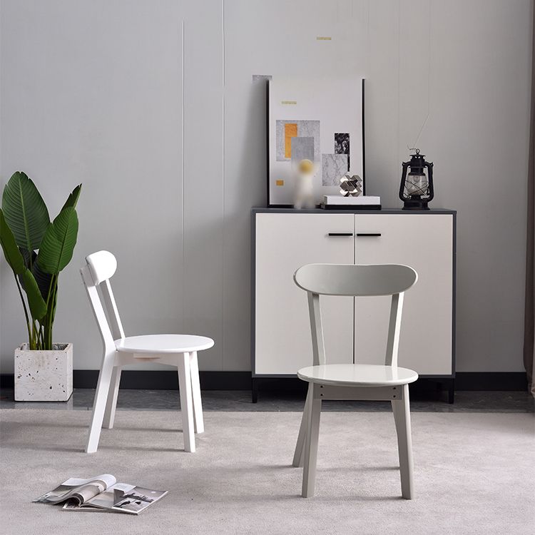 Chaises de salle à manger d'appoint en bois de style scandinave (Ensemble de 2)