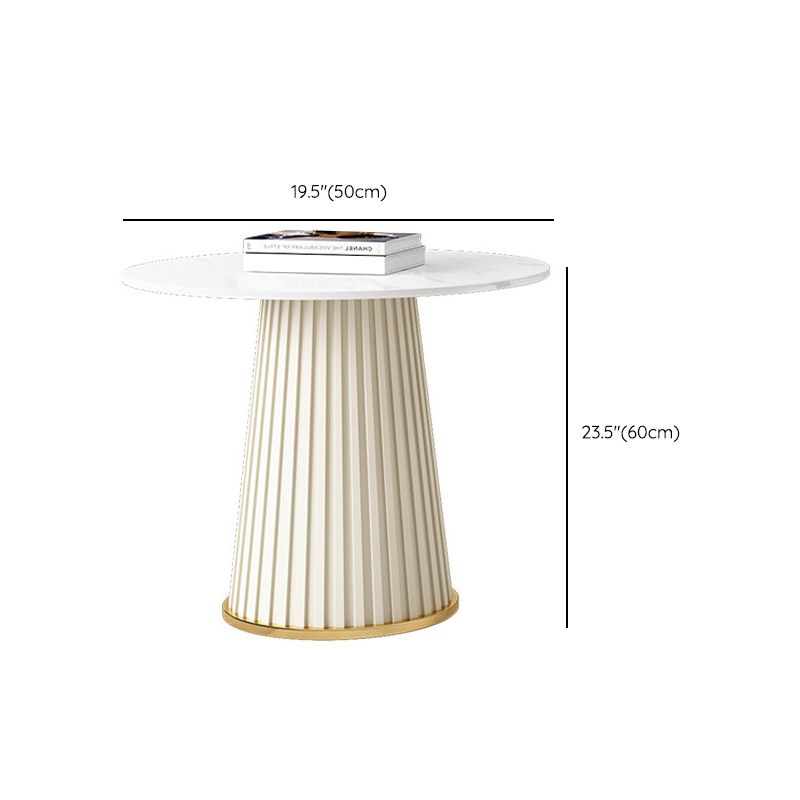 Slate Round Coffee Table Pedestal Coffee Cocktail Table for Living Room