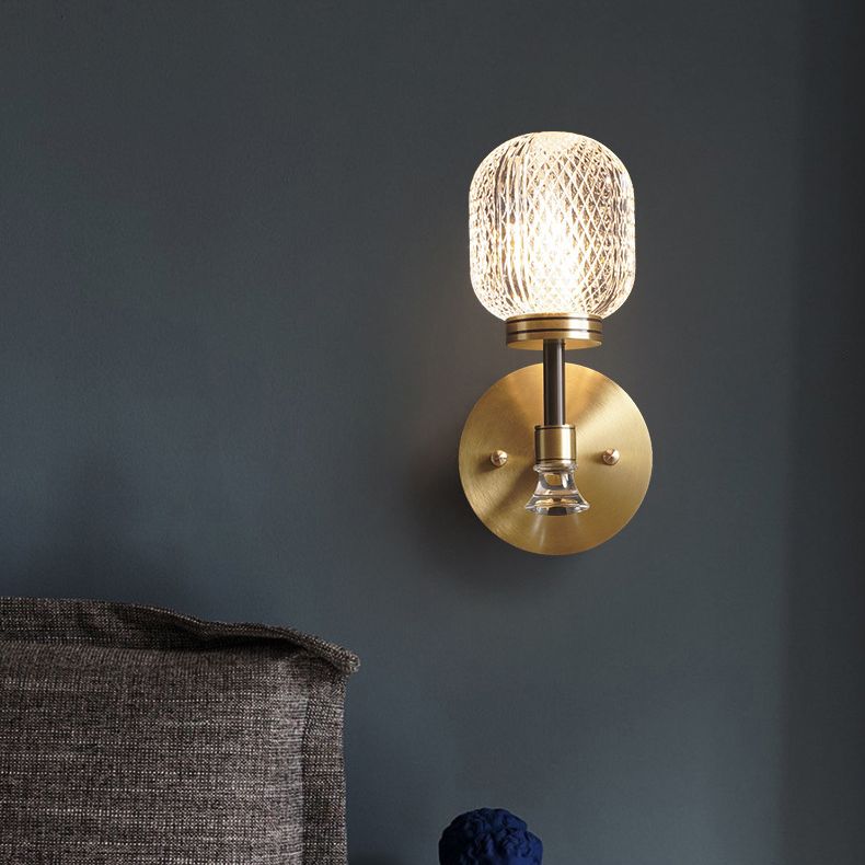 Modern Indoor Decoration Wall Light Up Light Glass Shade Wall Sconce for Bedside