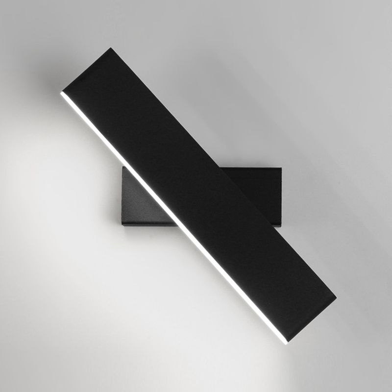 Rectangle du mur de mur rotatif en métal moderne de 12,5 "de large applique murale à LED pour le salon