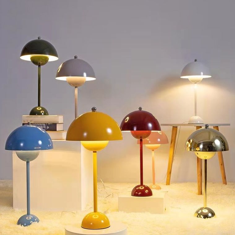 Metal Dome Night Table Lamps Modern Style 1 Light Table Lamps