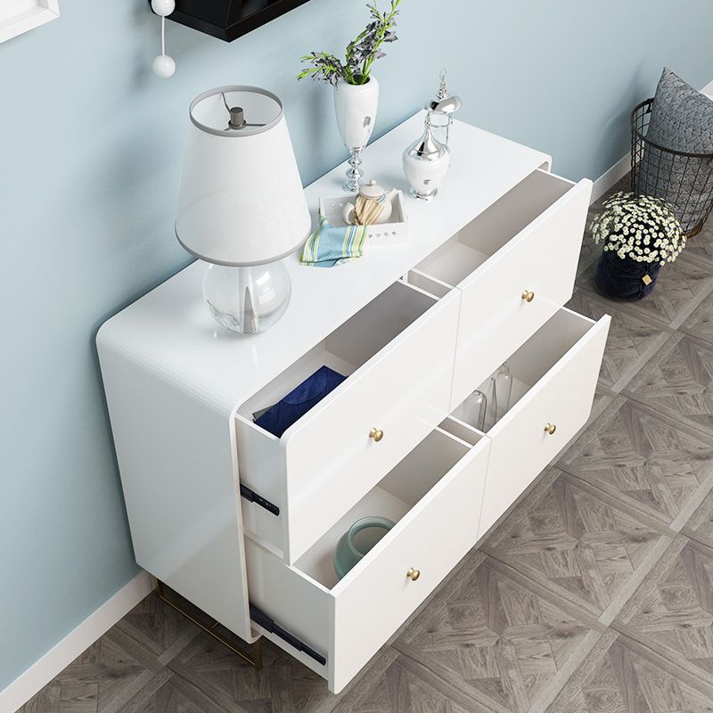 Modern Accent Chest with Iron Base and Solid Wood Soft Close Chest