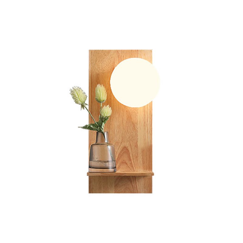 1 Light Wall Light Sconce Modern Wood Wall Light Fixture for Dining Room without plant