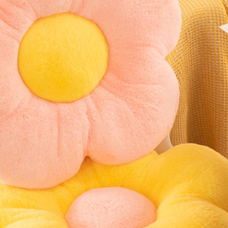 Contemporary Pouf Ottoman Velvet Upholstered Tear Resistant Flower Shape Ottoman