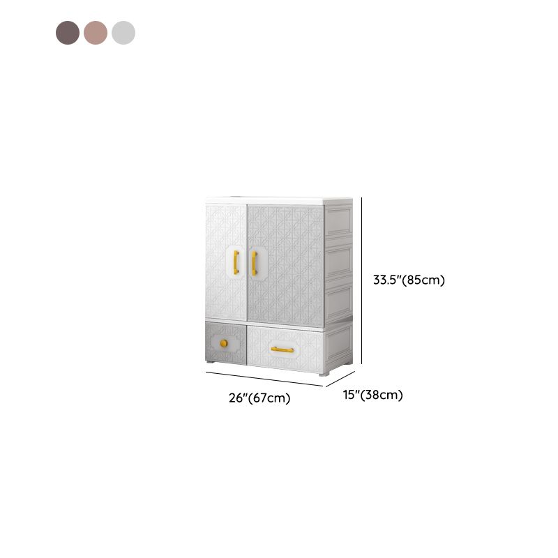 Hinged Wardrobe Armoire with Garment Rod Plastic Wardrobe Closet