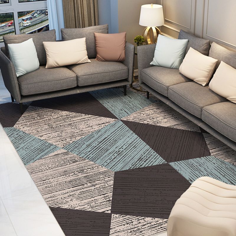 Simplicity Geometric Pattern Rug Classic Carpet Polyester Non-Slip Area Carpet for Home Decor