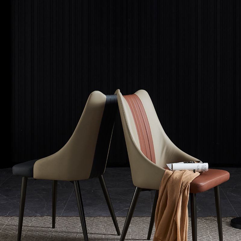Silla de comedor de metal industrial Sillas de comedor de cuero PU para uso en restaurantes