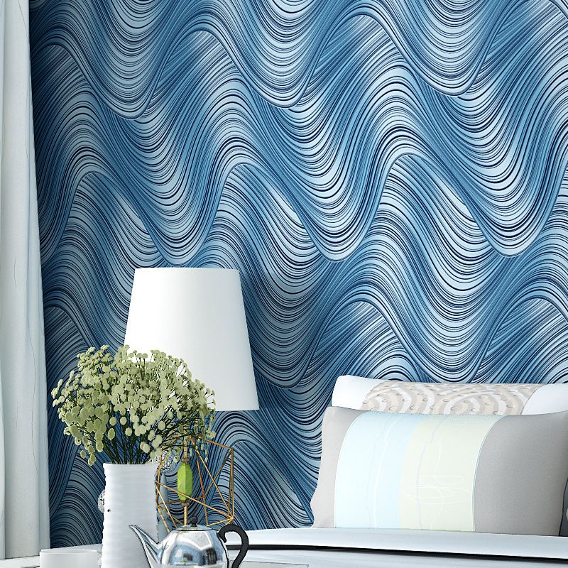Non-Woven Fabric Wallpaper Rippling Abstract Pattern Smooth Wall Covering for Bedroom