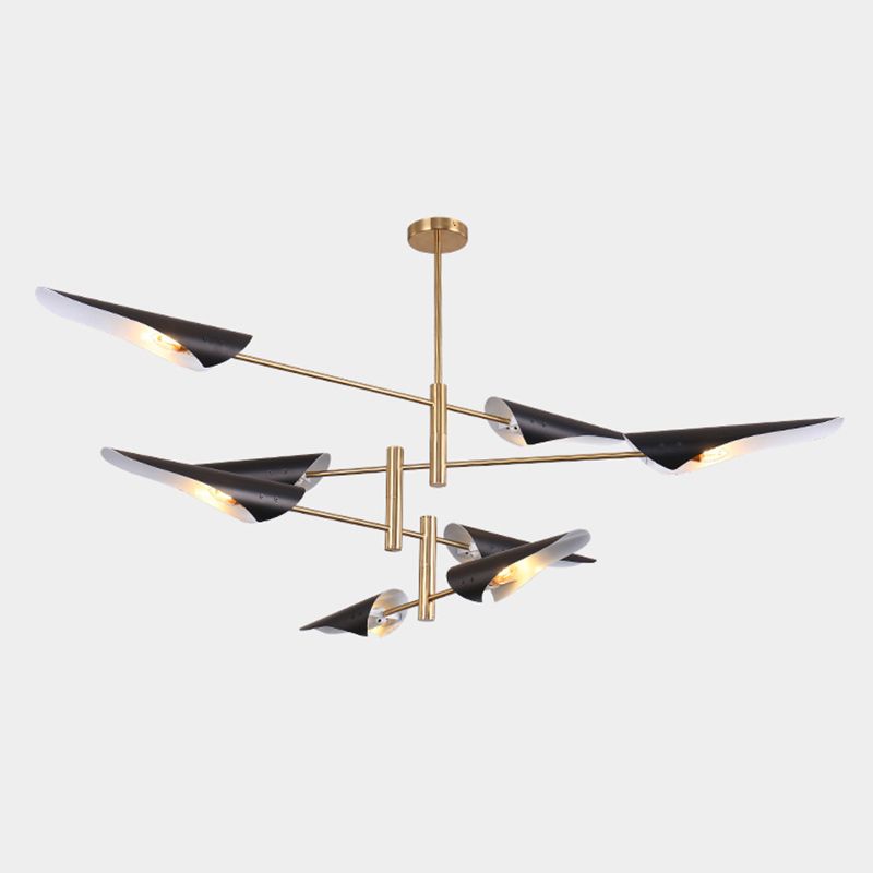Metal de black metal moderno accesorios de iluminación de sputnik luces colgantes para sala de estar