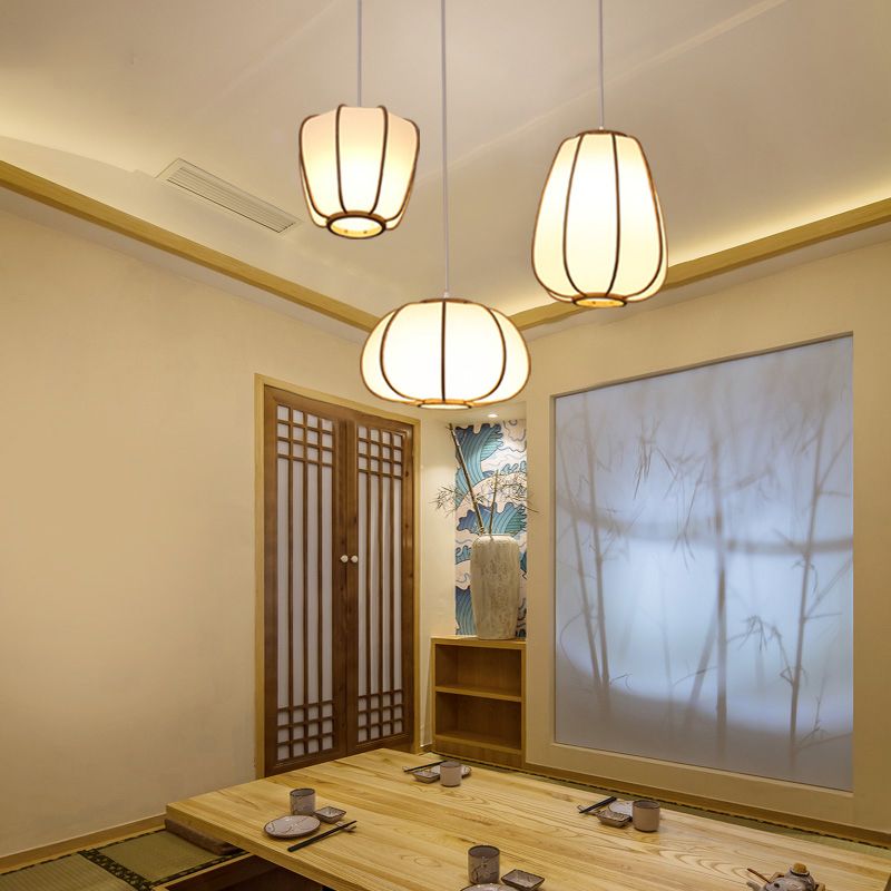 Handgewebte Anhänger Licht zeitgenössischer Bambus-Leuchten mit einer Fusion von Bambus