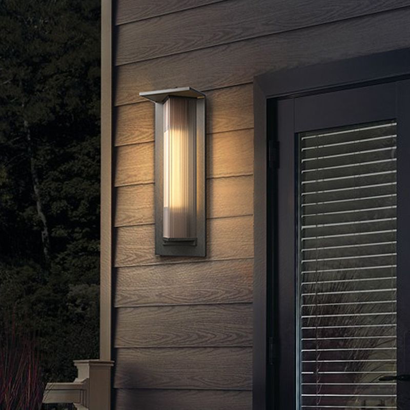 Contemporary Wall Sconce Black Outdoor Wall Light Fixture with Metal