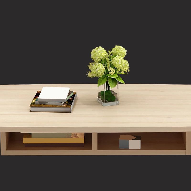 Rectangular Wood 4 Legs 1 Single Coffee Cocktail Table - 16.34" H