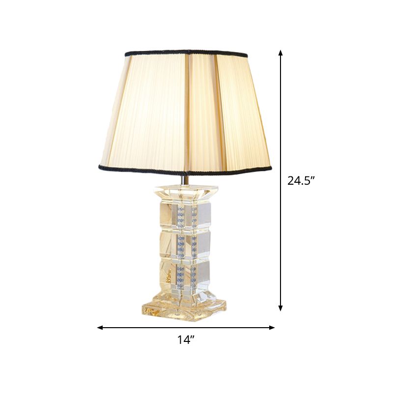 1 Kopfturmform Tabelle Licht modernistische handgeschnittene Kristall kleine Schreibtischlampe in Weiß