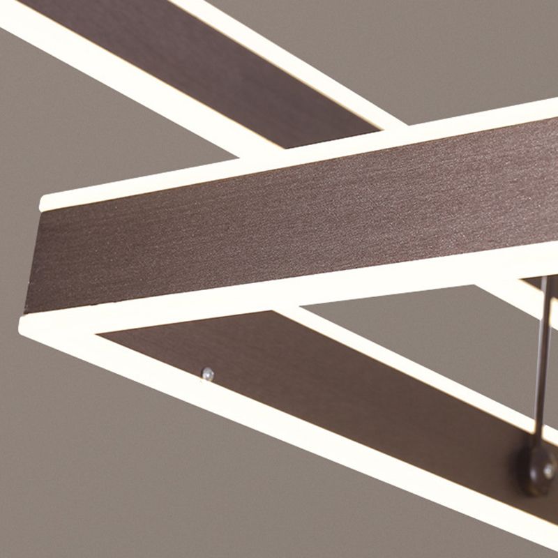 Minimalist Square Suspension Lamp Metal Multi-Layered LED Chandelier for Living Room