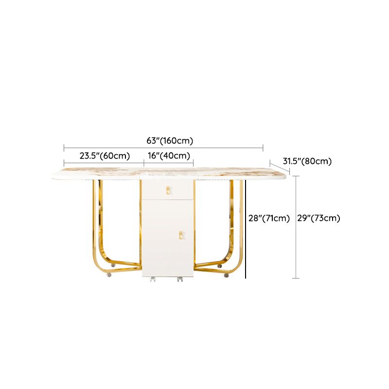 Modern Sintered Stone Dining Table Set 1/3/5/7 Pcs Folding Table and Chairs