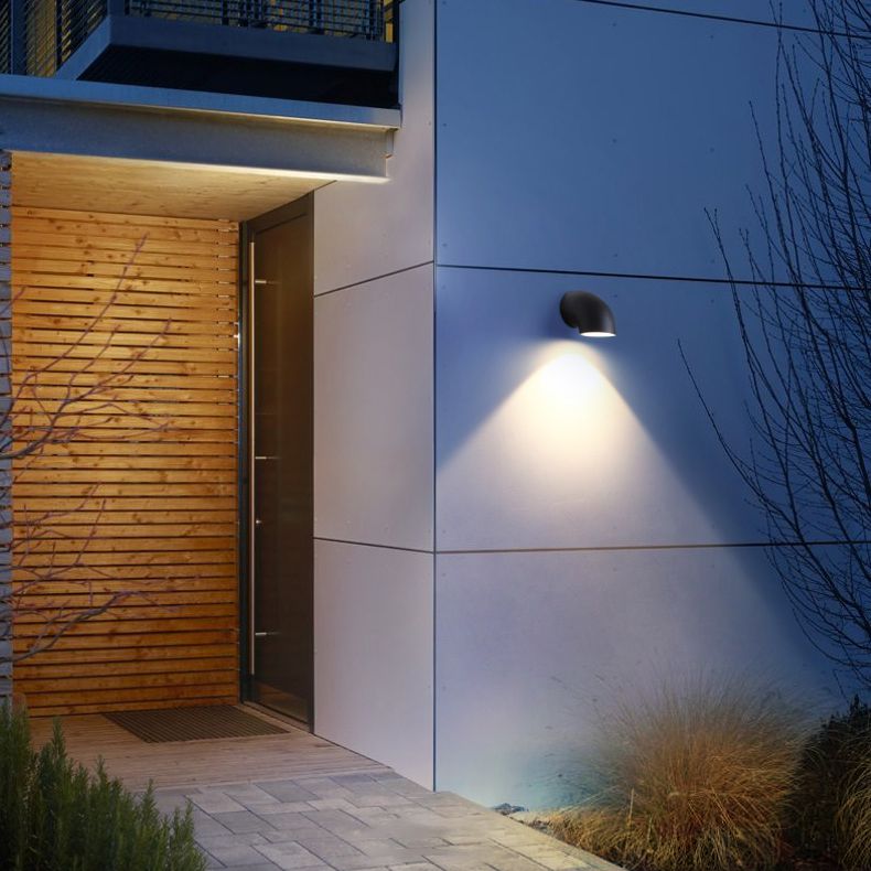 Lámpara de pared de tubería de plomería negra mate patio de metal industrial luz de pared de pared led