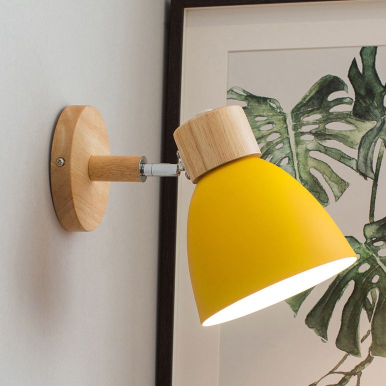 Armed  Wall Light Sconce Macaron Style Metal 1 Light Sconces