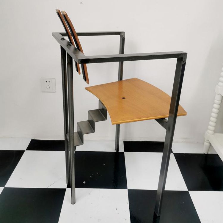 Designer Style Dining Chairs Low Back Arm Chair with Stainless Steel Legs