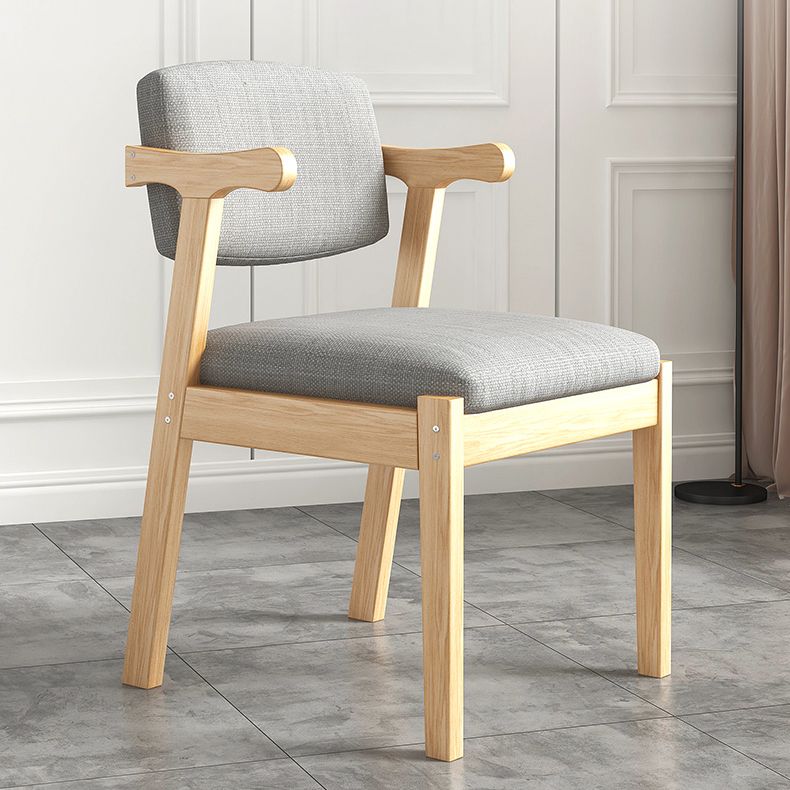 Silla de comedor moderna para interiores y exteriores, sillón de comedor individual de madera con respaldo abierto