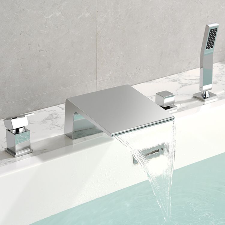 Modern Bathtub Faucet Fixed Waterfall Bathroom Faucet with Hand Shower
