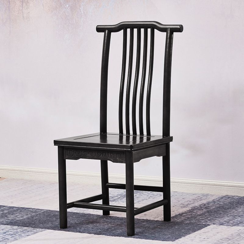 Traditional Style Solid Wood Side Chair Matte Finish Slat Back Dining Chair for Home