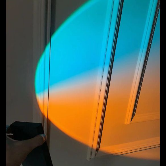 Minimalist Rectangular Sunset Light Aluminum Living Room LED Wall Lamp in Black