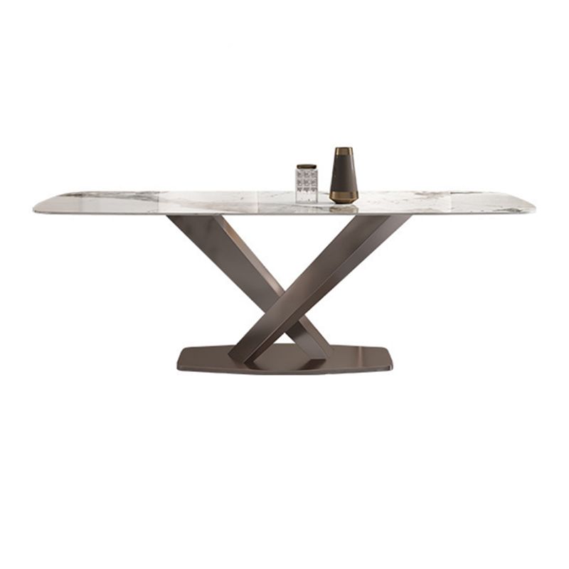 Glam Style Dining Rectangle Table Dining Sintered Stone Table for Home Use