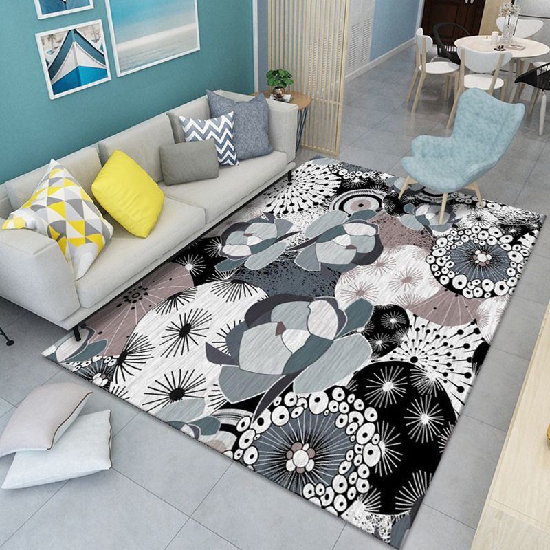 Modern bloempatroon Tapijten Polyester binnen Tapijt Non-slip achtergrondgebied Tapijt voor woonkamer