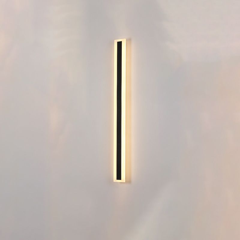Black LED Wall Light in Modern Simplicity Metal Linear Wall Lamp with Acrylic Shade