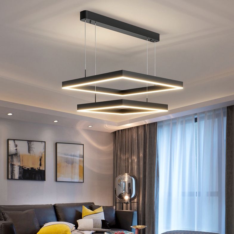 Luz de iluminación colgante cuadrado moderno kit de luz colgante de metal