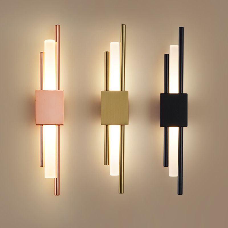 Modern Style Wall Sconce Geometric Shape LED Wall Light with Metal Shade for Bedroom