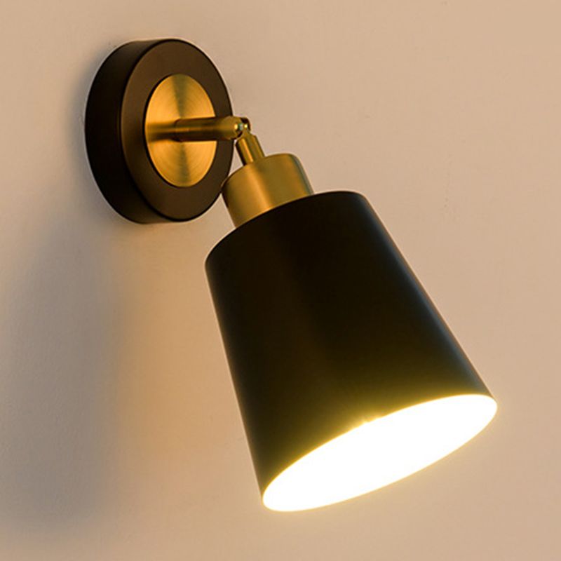 Contemporary Metal Shaded Lighting White/Black Wall Light for Room
