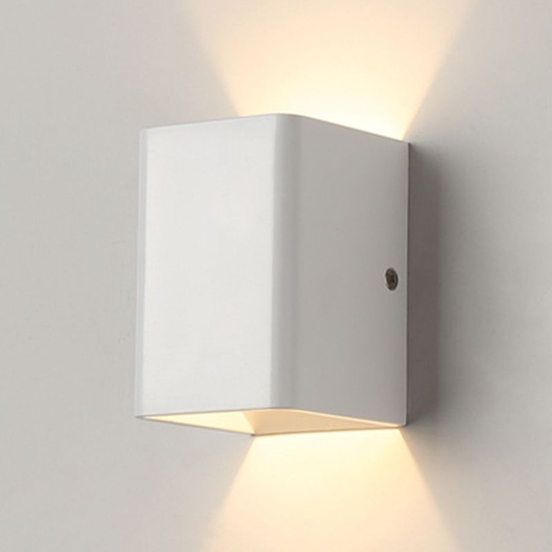 Modern Style Square Shape Wall Light Aluminum 2 Lights Sconces for Bedroom
