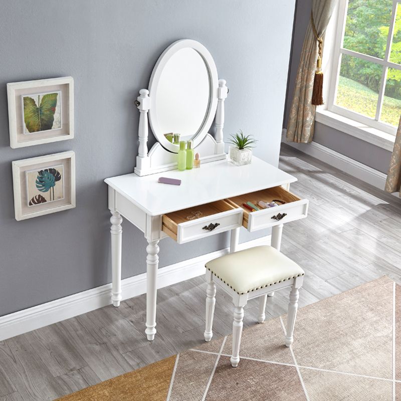 Traditional Vanity Dressing Table Set Solid Wood Make-up Vanity