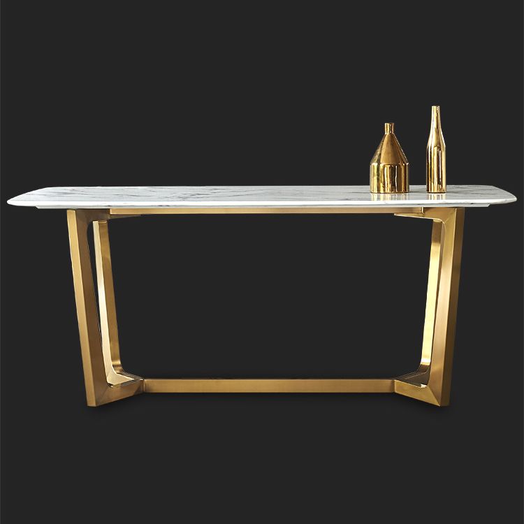 Marble Dining Table Set 1/2/7 Pcs Rectangle Dining Table with Arm Chairs