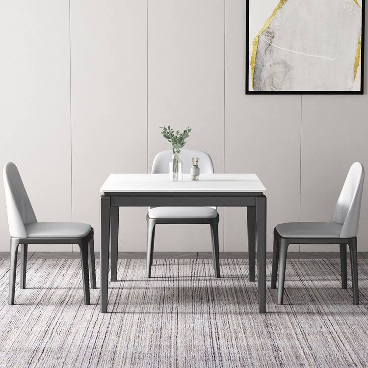 4-foot Stone Dining Site Table Industrial Style Square Dining Table for Home