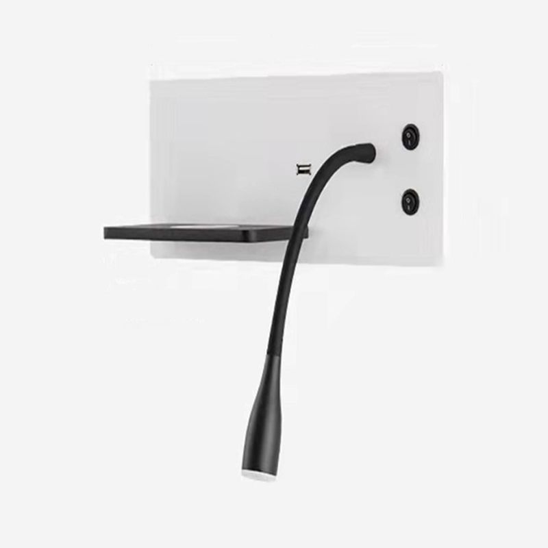 Modern Metal Wall Light Rectangle 12" Wide Reading Wall Sconce for Bedroom
