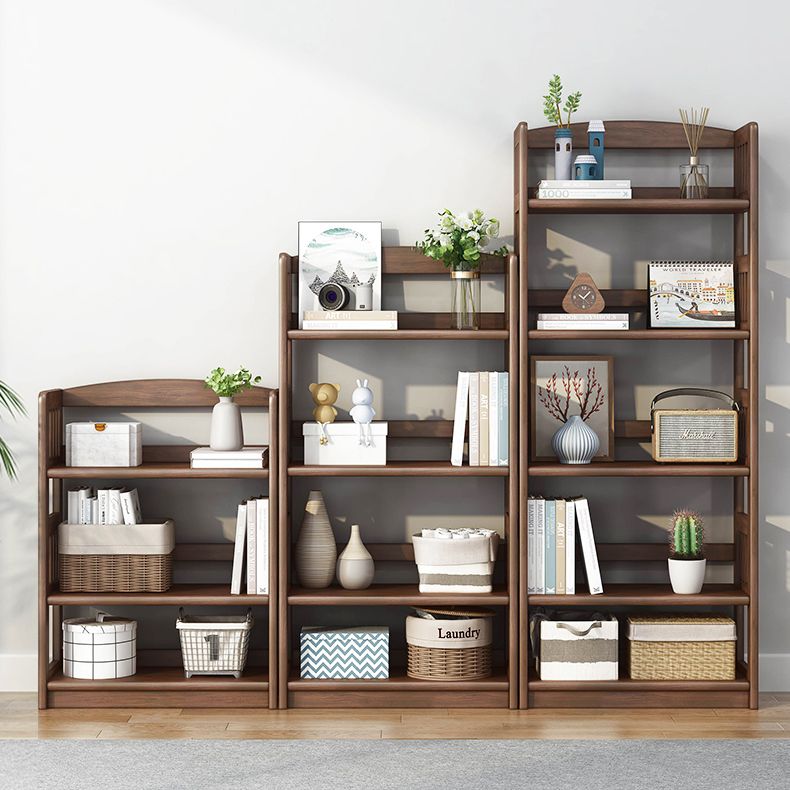 Standard Shelf Bookcase With Rectangular Shelves Wooden Bookshelf