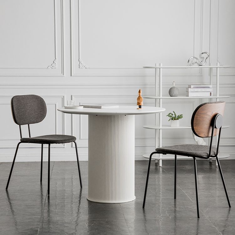 Industrial Style Linen Fabric Dining Chair Open Back Dining Side Armless Chair
